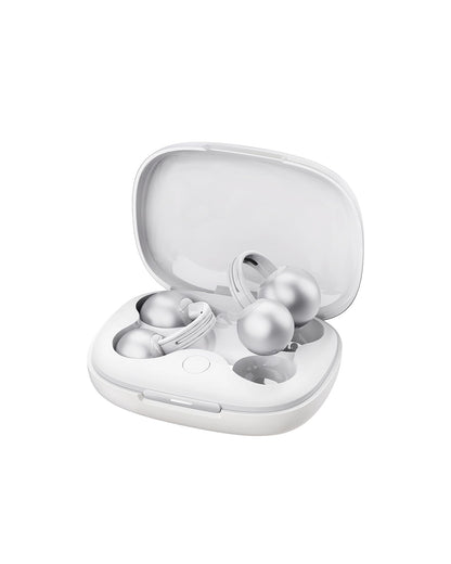 mojawa StarClip Open-Ear Wireless Bluetooth Headphones, Clip-On Earbuds, 4D Panoramic Sound, Clear Calls, Lightweight, Secure Fit, IP54 Water-Resistant Ear Grips for Workout and Daily Use, Silver