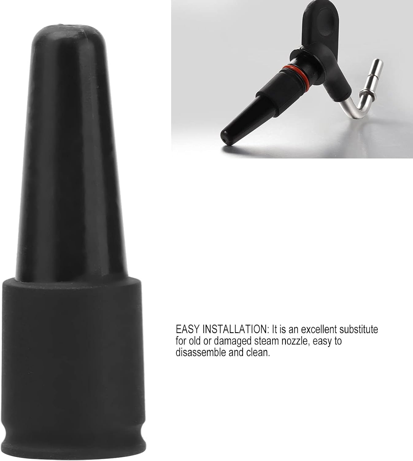 Estink Coffee Machine Nozzle, Silicone Steam Nozzle, Milk Foam Spout Replacement for DeLonghi Coffee Maker, Black