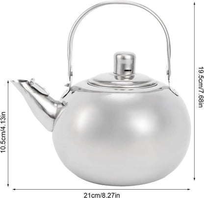 304 Stainless Steel Teapot, Water Kettle Stove Top Tea Pot with Filter and Lid for Brewing Loose Leaf and Tea Bags