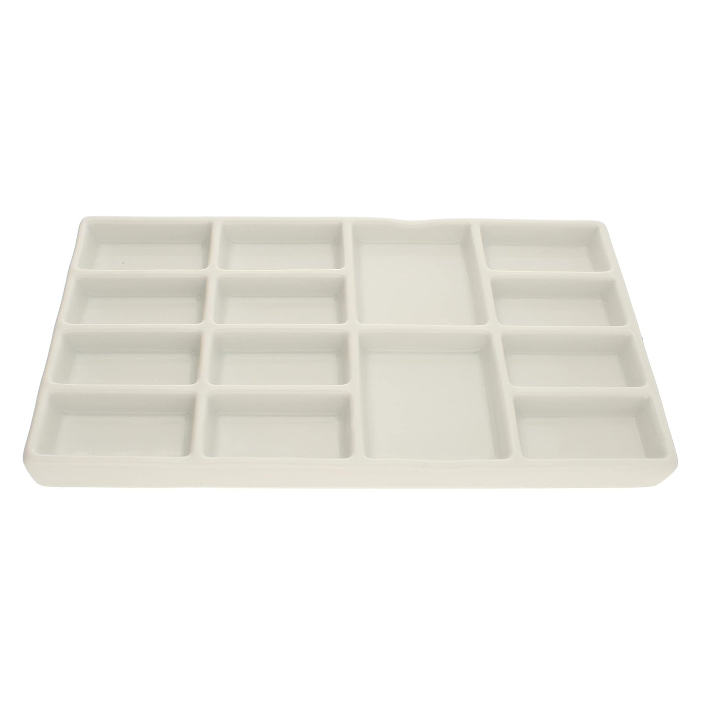 The Beadsmith Ceramic Mixing Palette – Rectangle Design Paint Holder – Arts and Crafts Accessories Organizer – 7.5" x 4.1" x .6” – 14 Compartments, (4 Palettes)