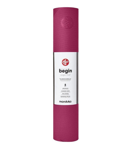 Manduka Begin Yoga Mat 68" - 5mm Cushioning | Comfortable, Lightweight & Reversible with Alignment Stripe | Budget-Friendly | 68 x 24 inches