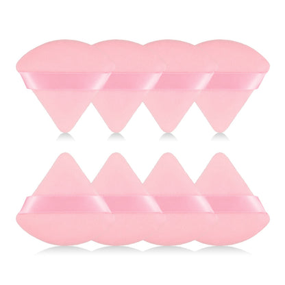 8Pcs of Triangular Powder Puff Makeup Sponges, Made of Super-soft Velvet, Designed for Contouring, Eye, and Corner, Beauty Blender Foundation Mixing Container.(Black)