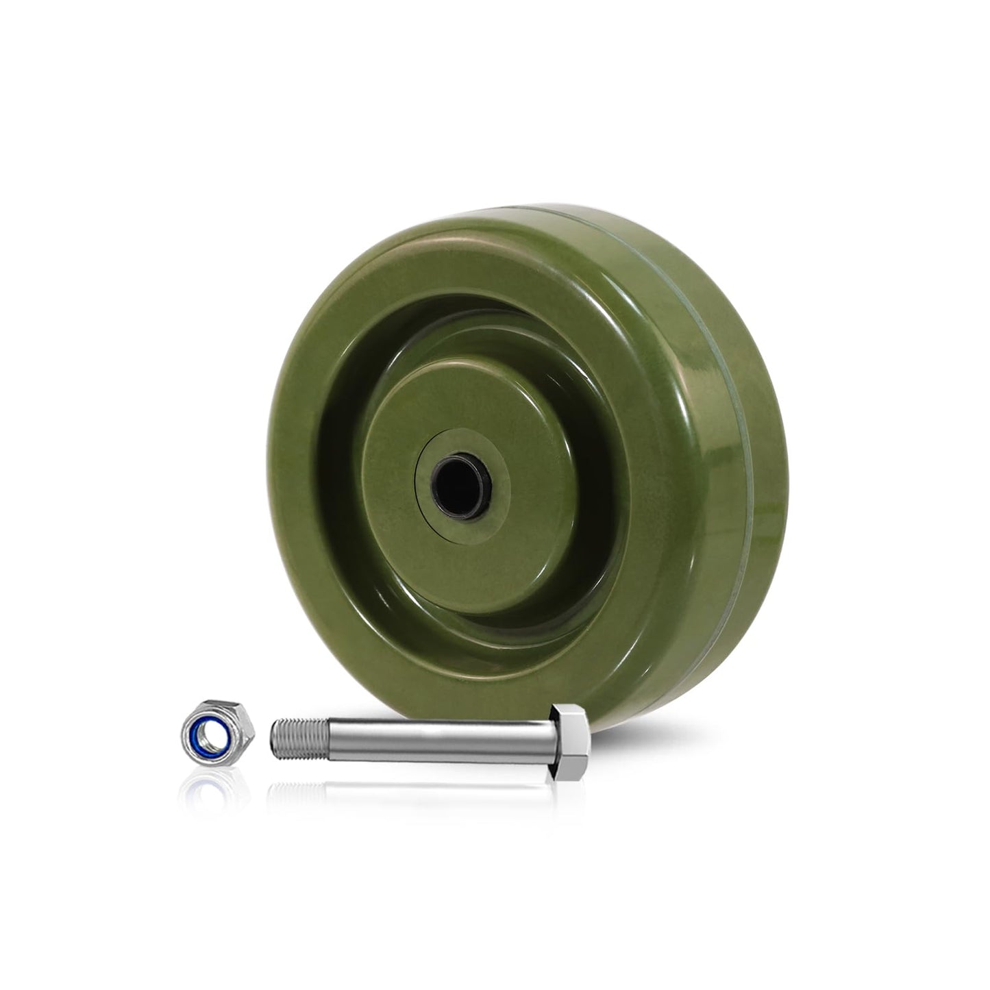 SY America 4"×1.5" Caster Wheels,High Temp Green Epoxy Wheel -Industrial Bakery and Oven Rack Wheels Set of 100, 5/8" Bore Bearings - 2800 lbs Capacity
