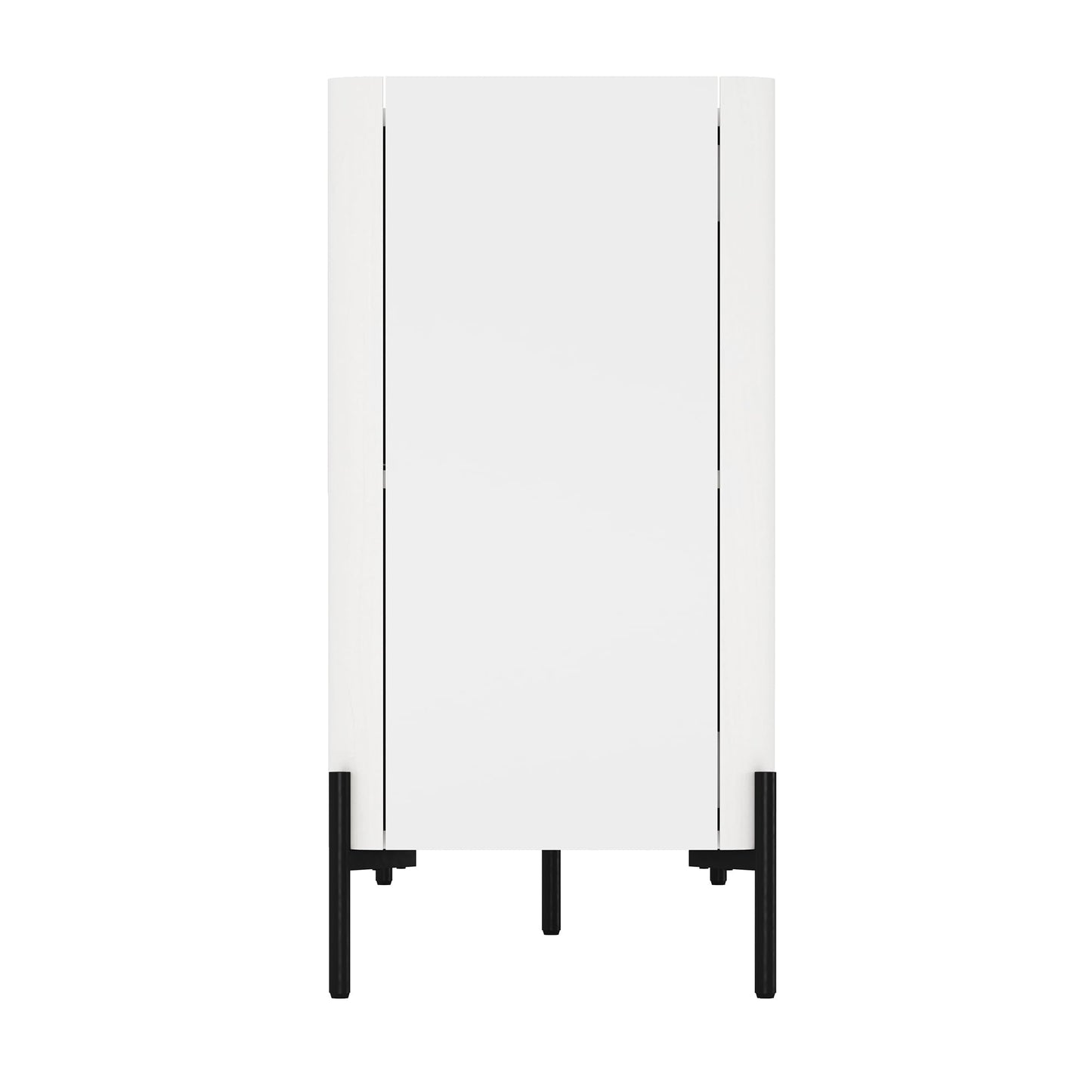 Manhattan Comfort Abbey 67" Sideboard Cabinet, Modern Console Table with Storage, Adjustable Shelves, Kitchen Buffet, Soft Close Doors, Handle-Free Design, Elevated Metal Legs, White