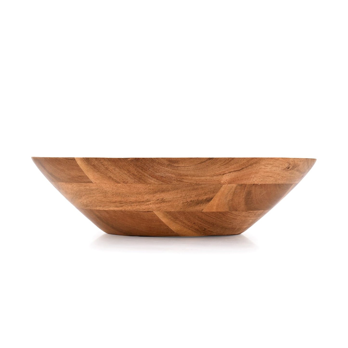 Samhita Acacia Wood Serving Bowl, Fruit Bowl, Friendly and Perfect for Salad, Vegetables and Fruit,Single Salad Bowl (10" x 10" x 3")