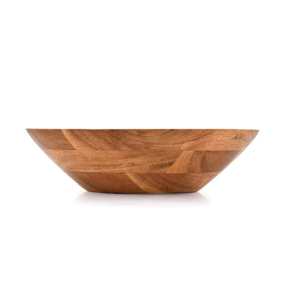 Samhita Acacia Wood Serving Bowl, Fruit Bowl, Friendly and Perfect for Salad, Vegetables and Fruit,Single Salad Bowl (10" x 10" x 3")