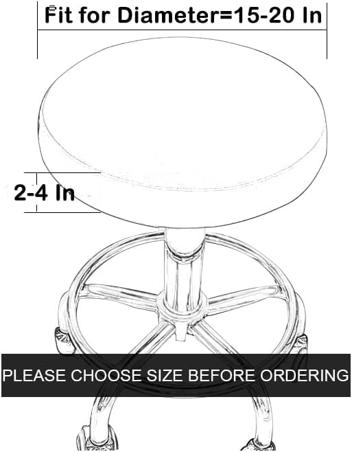 15"-20" 2 Pack Sigmat Round Stool Covers, Stretch Waterproof Bar Stool Seat Cover Round Chair Covers Silver