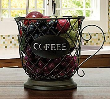 Boston Warehouse Coffee Mug Kup Keeper, Storage Basket for 20 Pods
