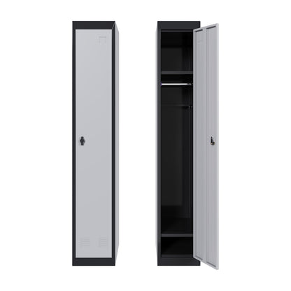 GAOMON Metal Locker, Metal Storage Locker with Shelves and Doors, Perfect for Employees and Students, Ideal for Offices, Schools, Gyms, Homes, and Garages, Assembly Required, Grey & Black