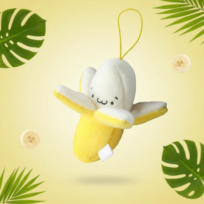 Junfamilee Yellow Peeling Banana Decoration, Birthday Gift PP Cotton Peeling Banana Shape Plush Pendant for Decoration