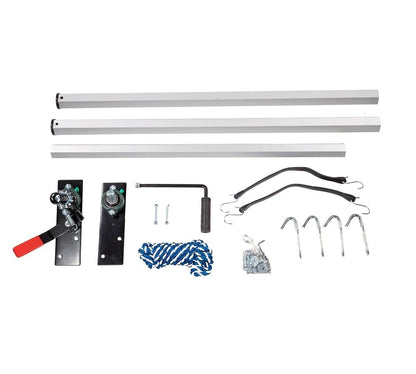 Mytee Products Manual Cab Level Hand Crank Tarp Roller Kit for Dump Trucks Trash Hauler with 7' x 18' PVC Mesh Tarp Double Pocket