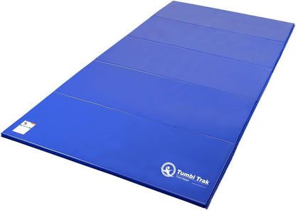 Tumbl Trak Gymnastics Folding Tumbling Panel Mat, 5ft x 10ft x 1-3/8in, Royal Blue