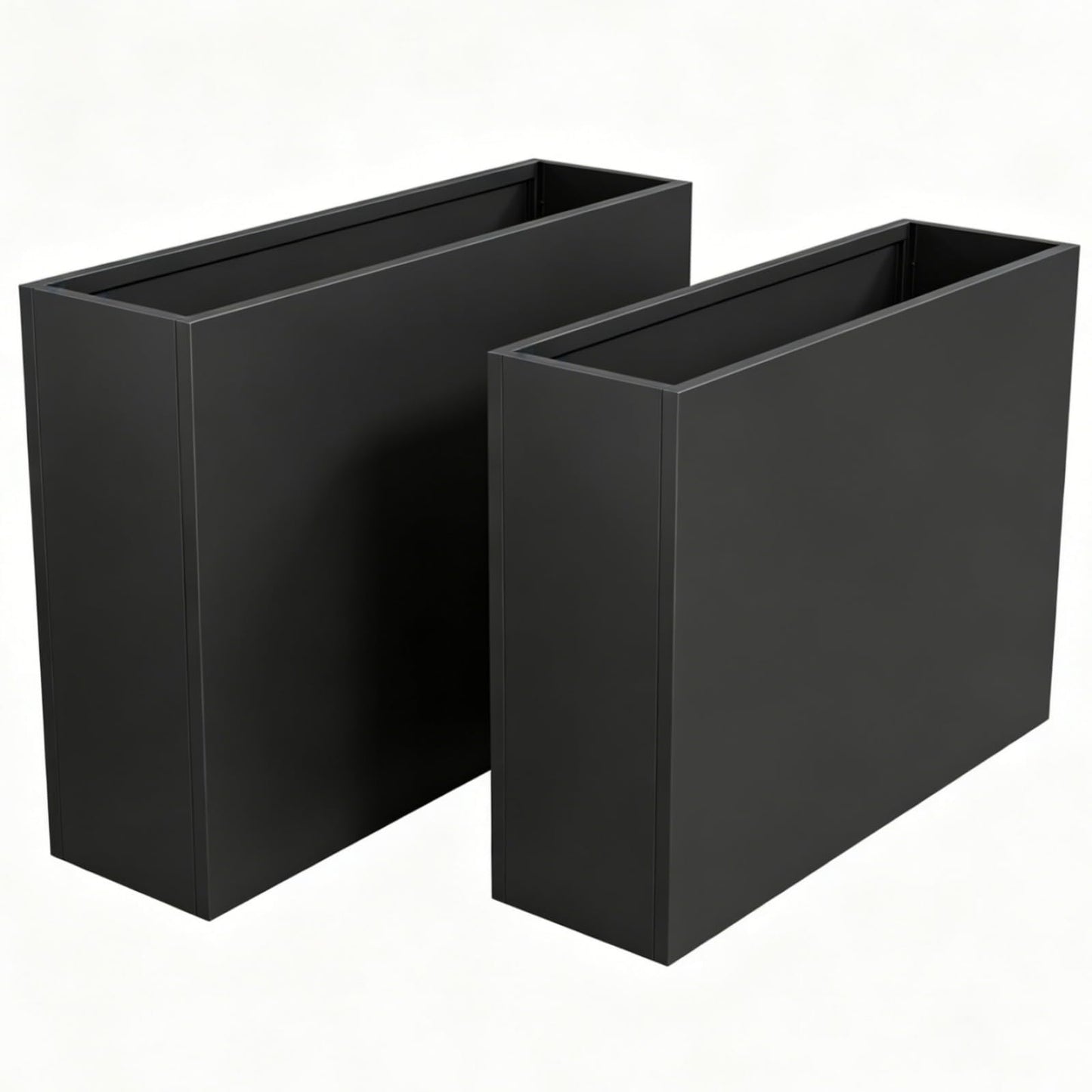 GarveeTech Carbon Steel Planter Box, 2 Pack, 38" Lx10 Wx30 H Raised Garden Bed with Drainage Holes, Heavy-Duty Metal Plant Container, Outdoor Rectangular Planter for Flowers Vegetables Herbs & Shrubs