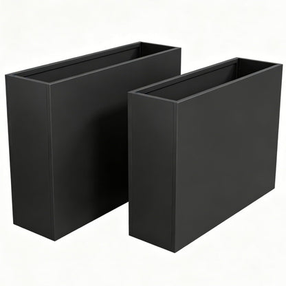 GarveeTech Carbon Steel Planter Box, 2 Pack, 38" Lx10 Wx30 H Raised Garden Bed with Drainage Holes, Heavy-Duty Metal Plant Container, Outdoor Rectangular Planter for Flowers Vegetables Herbs & Shrubs