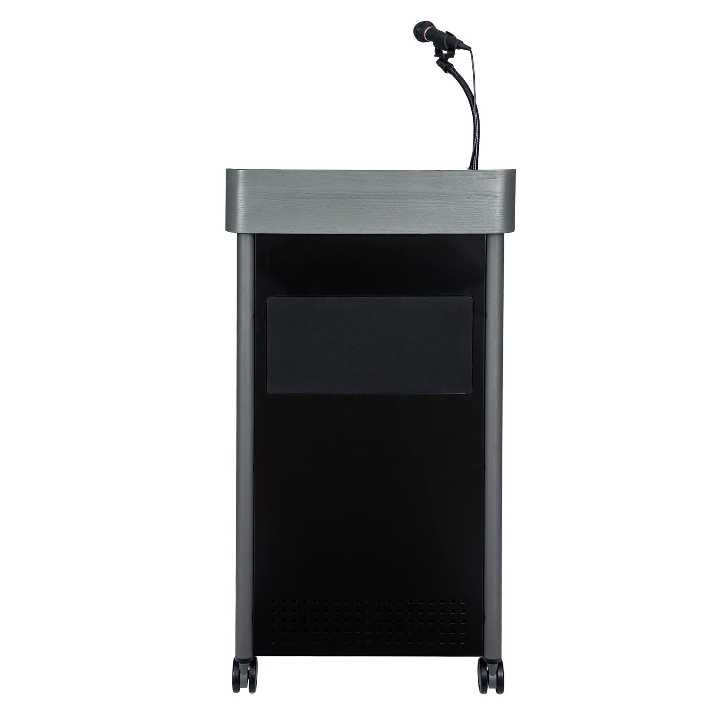 OEF Furnishings CoreSound Media Series Floor-Standing Mobile Lectern (No Microphone, AC Powered, Charcoal Finish)