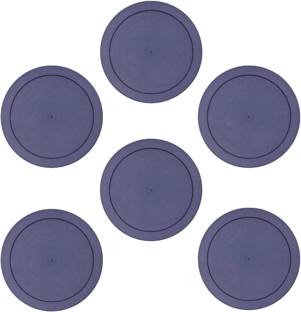 CIBI 6PK Food Storage Container Lids (4 Cups, Blue) for Pyrex and Anchor Round Glass Containers, Dishwasher Safe