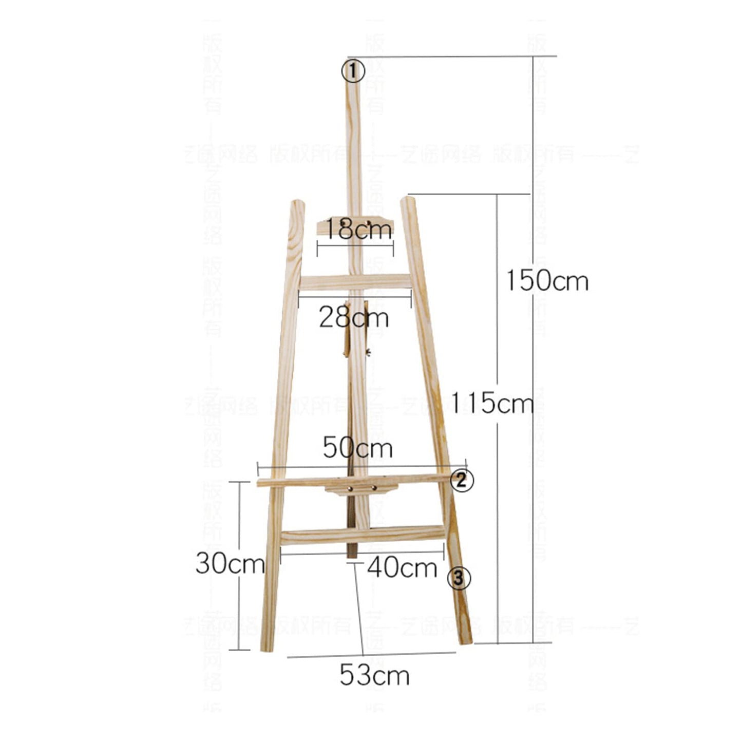 Easels, Wooden A-Frame Easel Stand, Portable Artist Floor Easels for Display, Adjustable Height Folding Easel for Drawin (Wood 150cm)
