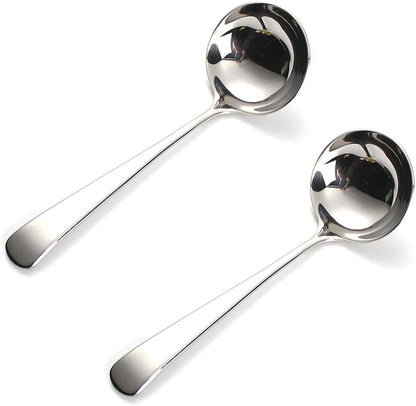 7.6'' Gravy Ladle Sauce Soup Spoon - Heavy Duty 18/10 Stainless Steel for Small Dishes (2 pcs)