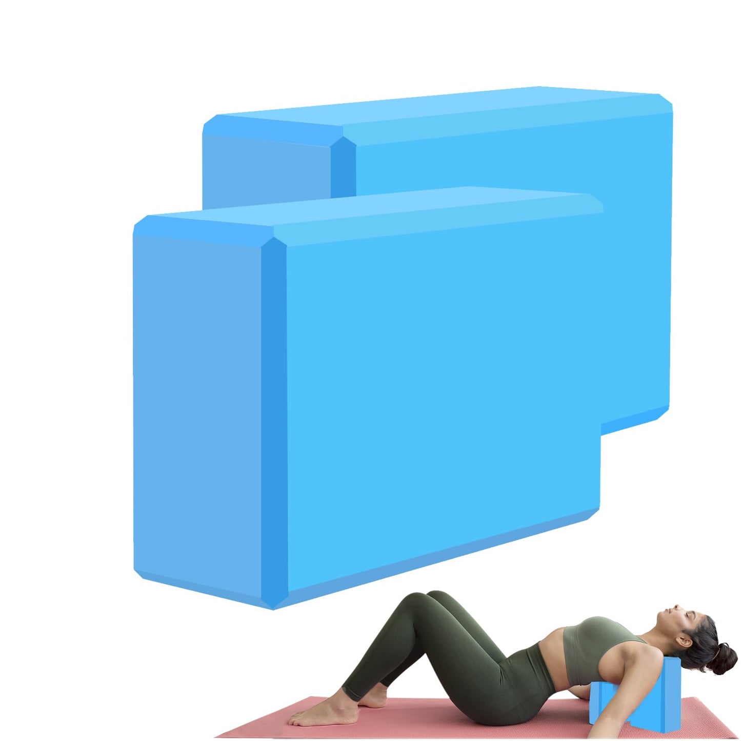 Yoga Block - Supportive Latex-Free Eva Foam - Soft Non-Slip Surface with Beveled Edges for Yoga, Pilates, Meditation - Yoga Accessories for Stability, Balance, Deepen Stretches