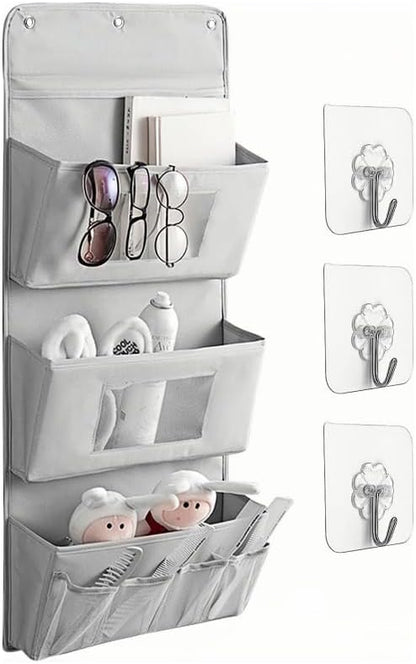 Wall Hanging Organizer Canvas with Pockets, Waterproof Oxford Cloth Storage Bag for Kitchen, Bedroom, Bathroom, Office