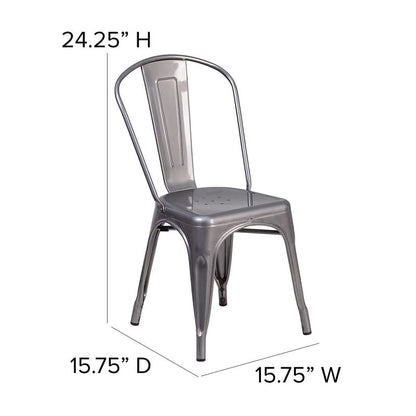 Flash Furniture Lincoln Clear Coated Metal Indoor Stackable Chair