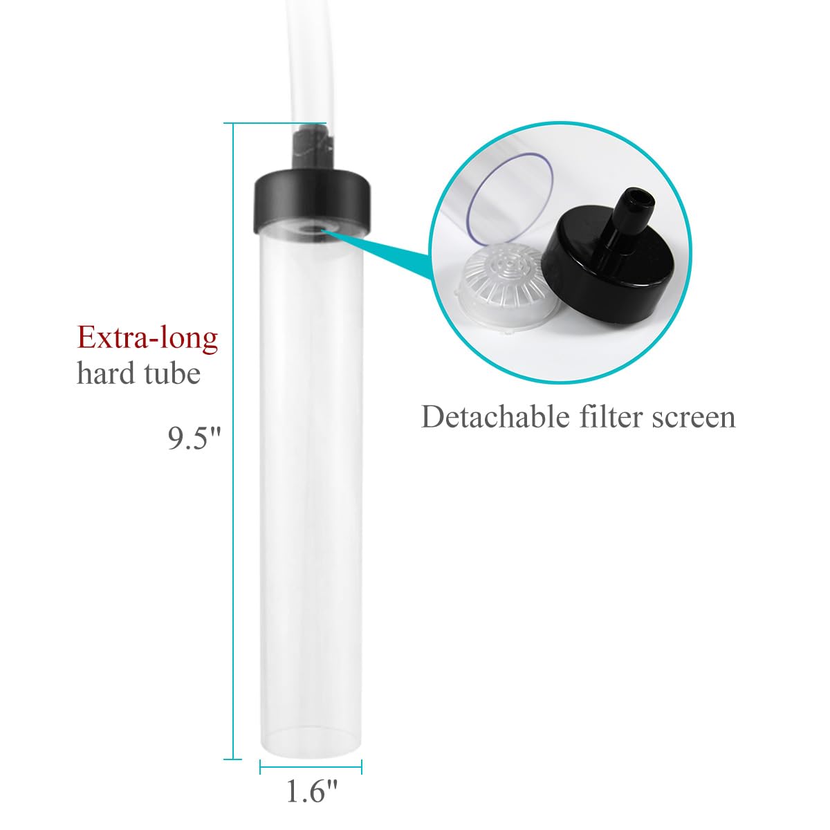 Laifoo 5ft Aquarium Siphon Vacuum Cleaner for Fish Tank Cleaning Gravel & Sand