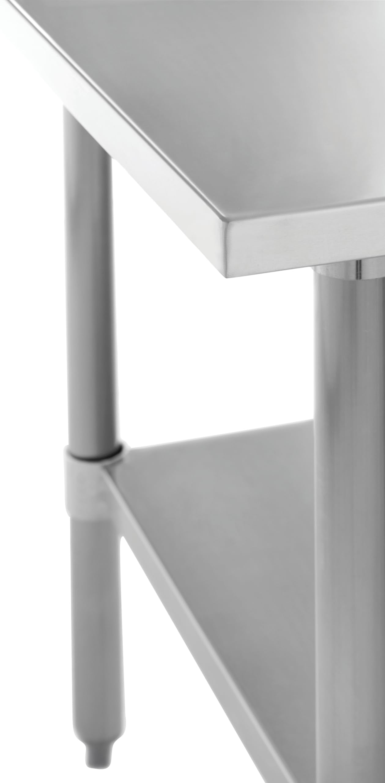 Kratos Stainless Steel Kitchen Prep Table 96"x24" with Backsplash and Undershelf, NSF Worktable for Restaurants - 16ga/304SS