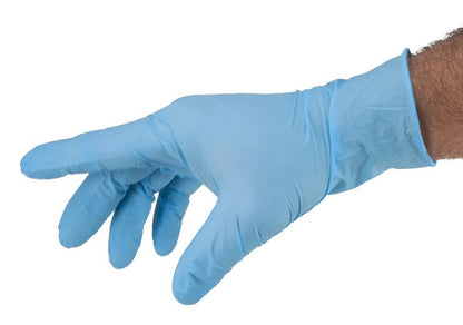 Safeguard Nitrile Disposable Gloves, Powder Free, Food Grade Gloves, Latex Free, 100 Count, Small Size, Blue