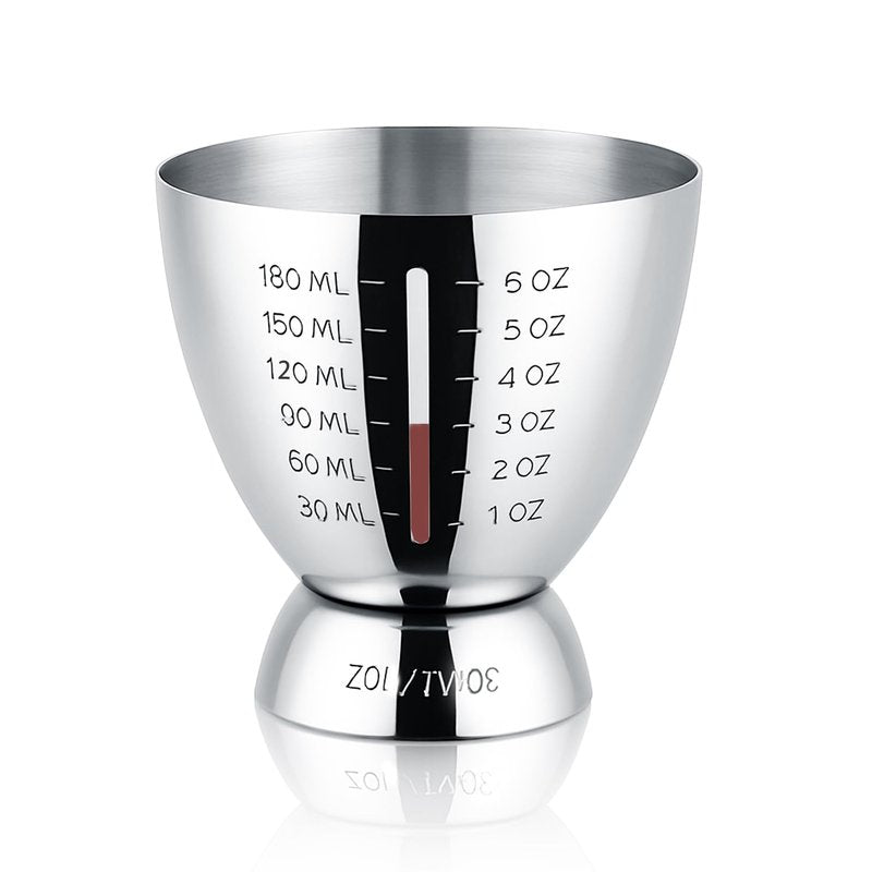 Cocktail Measuring Jigger for Bartending with Graduated Markings 1 oz to 6oz Heavy Duty 18/8 Multi-Unit Measure Stainless Steel Shot Measure Cup