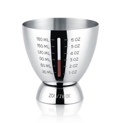 Cocktail Measuring Jigger for Bartending with Graduated Markings 1 oz to 6oz Heavy Duty 18/8 Multi-Unit Measure Stainless Steel Shot Measure Cup