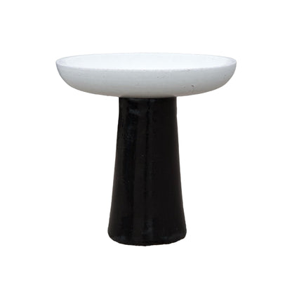 Ten Thousand Pots Ceramic Bird Bath Bowl Top and Black Stand