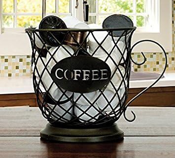 Boston Warehouse Coffee Mug Kup Keeper, Storage Basket for 20 Pods