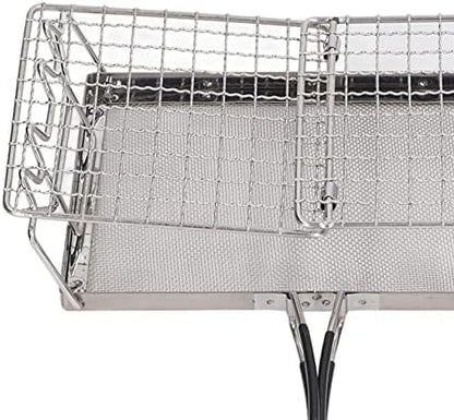 Camping Toaster - 22x15x3 cm, Stovetop Toaster, Wearable Stainless Steel for Hiking, Stable Structure