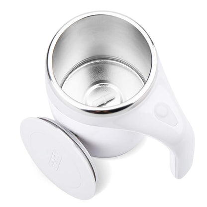 XIHUADOU Self Stirring Mug, Mixing Coffee Mug Automatic Magnetic Stirring Coffee Cup Stainless Steel Cup Hot Drink Stirrer for Hot Cocoa,Chocolate,Mocha,Matcha,Milo(COLOR:White)