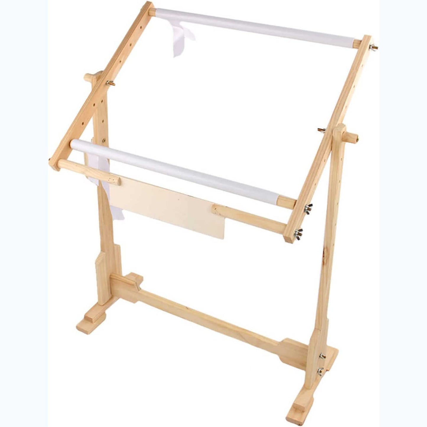 ELUKHT Adjustable Wooden Cross Stitch Frame Stand for Needlework and Embroidery, 360° Rotation, Floor Rack for Tapestry and 11CT Fabric.