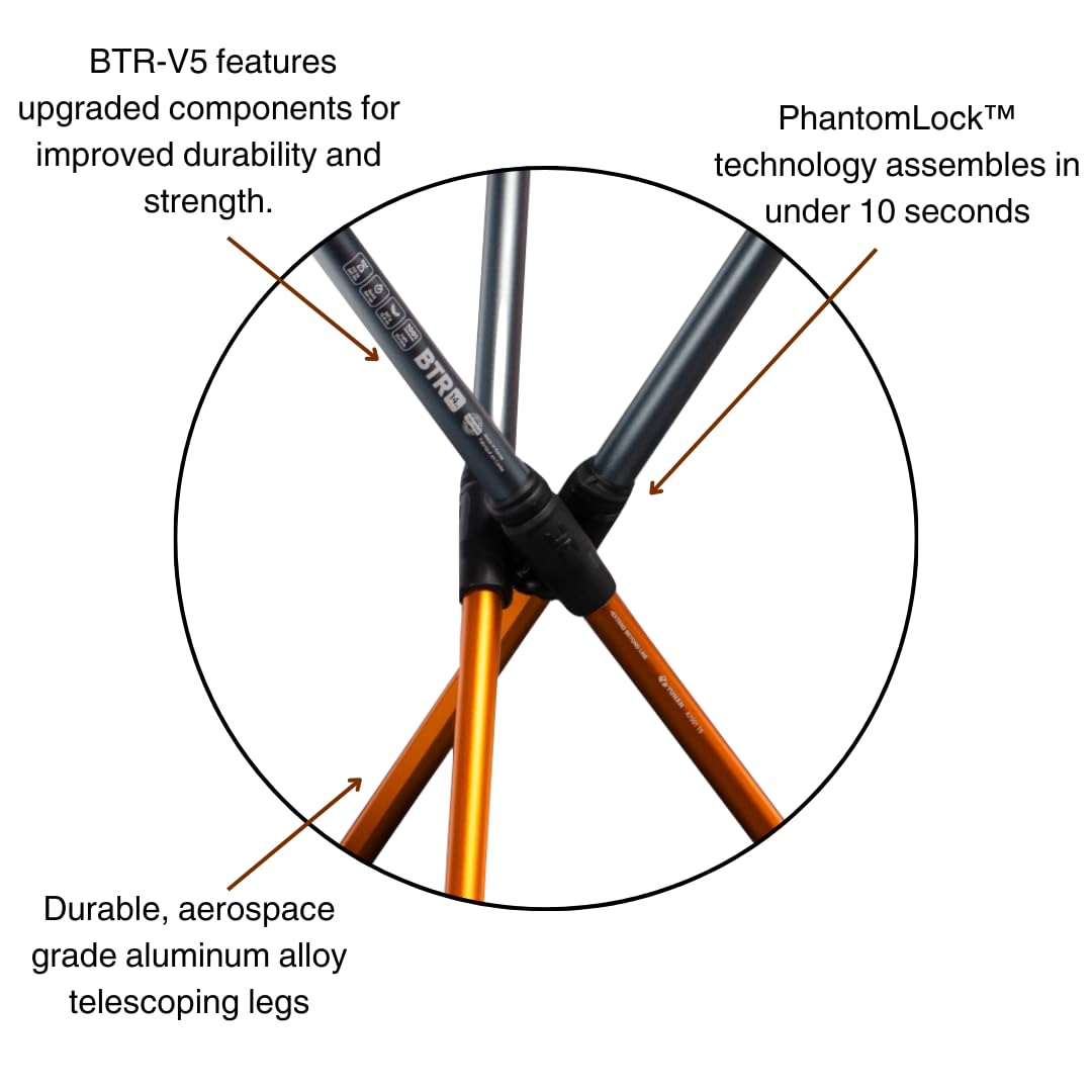 Hillsound BTR Stool for Ultralight Backpacking & Hiking, Lightweight Camping Chairs, Compact Portable Outdoor Seat, Hunting Adventures, Durable Tripod Design, Made in Korea