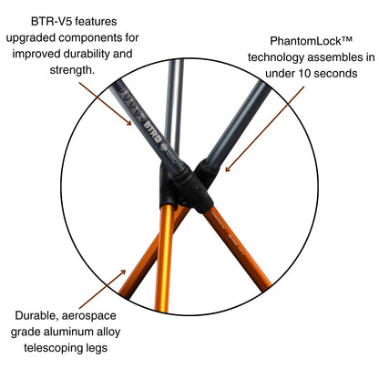 Hillsound BTR Stool for Ultralight Backpacking & Hiking, Lightweight Camping Chairs, Compact Portable Outdoor Seat, Hunting Adventures, Durable Tripod Design, Made in Korea