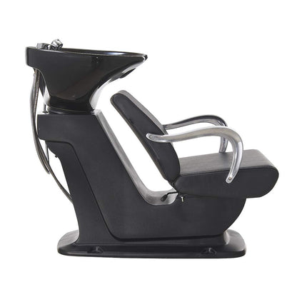 DIR Beauty Salon Shampoo Backwash Unit Sink Station Tilting Ceramic Sink with Adjustable Seat - Beckman