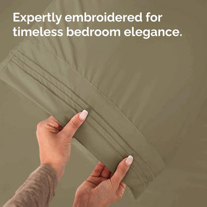 Skiennix Queen Pillow Cases Set of 4 - Ultra Soft Hotel Quality Covers - Wrinkle Free & Fade Resistant - Khaki
