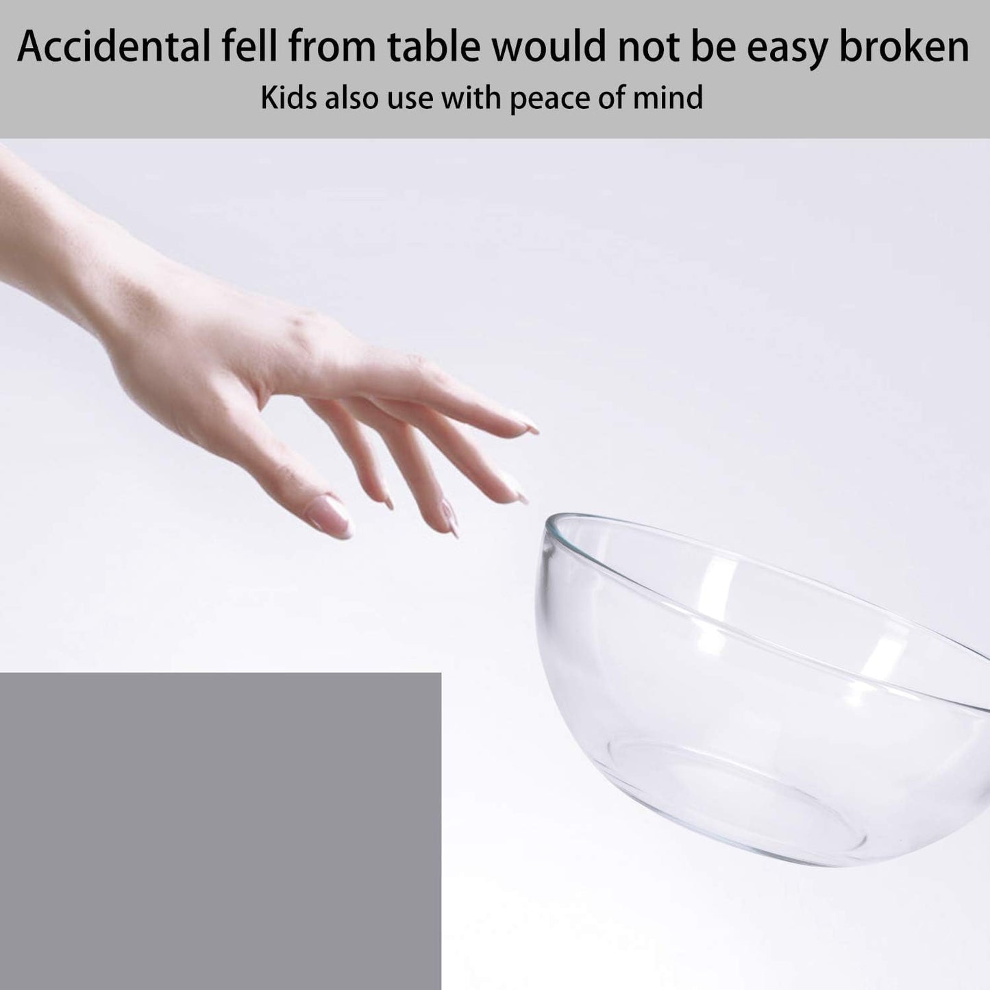 FOYO 5 Inch Glass Mixing Bowls Set - Round, Small Glass Salad Bowls for Kitchen, Set of 3