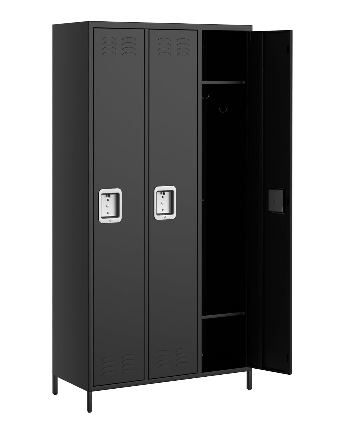 Hipicute 3 Doors Metal Locker with Lock, 72" Tall Steel Storage Locker Cabinet for Office Home Gym Bedroom, Employee Lockers with Hooks & 2 Shelves, Assembly Required