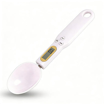 Food Measuring Spoon, Digital Kitchen Scale, high-Precision Small Scale, Handheld use, with Weight Removal Function (White)