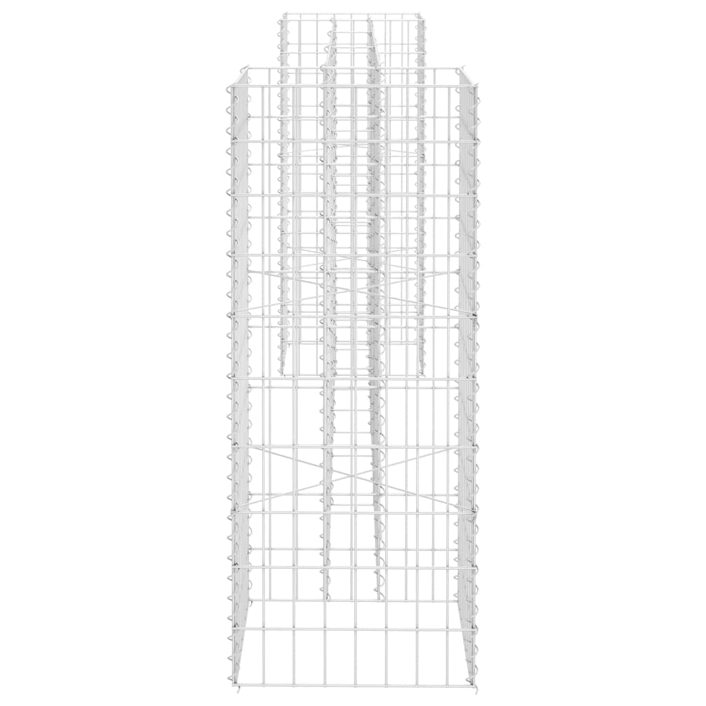 Favemtsl Gabion Planter 102.4 x 15.7 x 39.4 in Silver Steel Outdoor Raised Garden Bed Large Rectangular Metal Flower Box Weather-Resistant for Patio Backyard Garden and Terrace