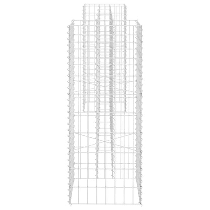 Favemtsl Gabion Planter 102.4 x 15.7 x 39.4 in Silver Steel Outdoor Raised Garden Bed Large Rectangular Metal Flower Box Weather-Resistant for Patio Backyard Garden and Terrace