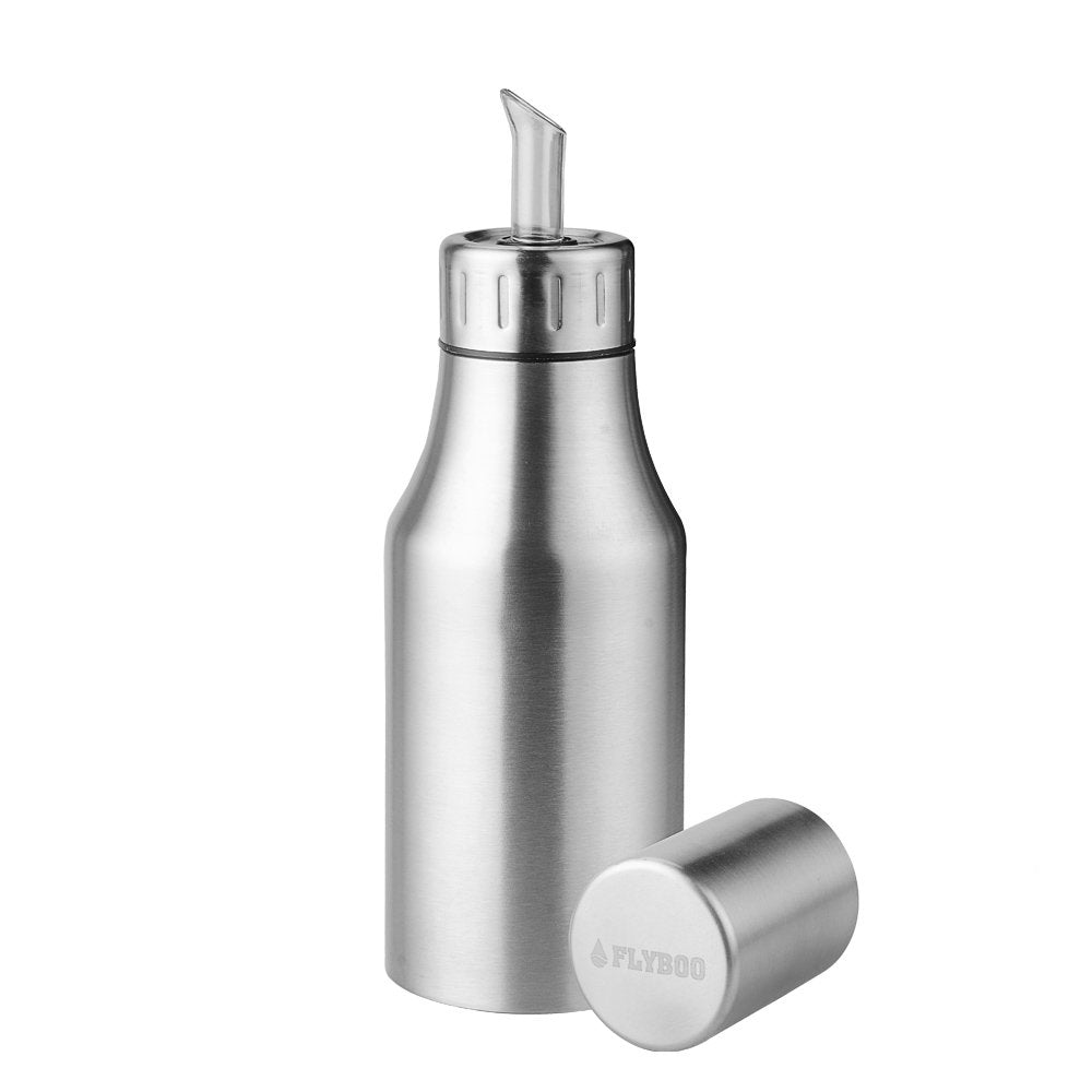 Flyboo Olive Oil Dispenser 17oz Oil Bottle Stainless Steel Leak Proof Olive Oil Decanter for Kitchen