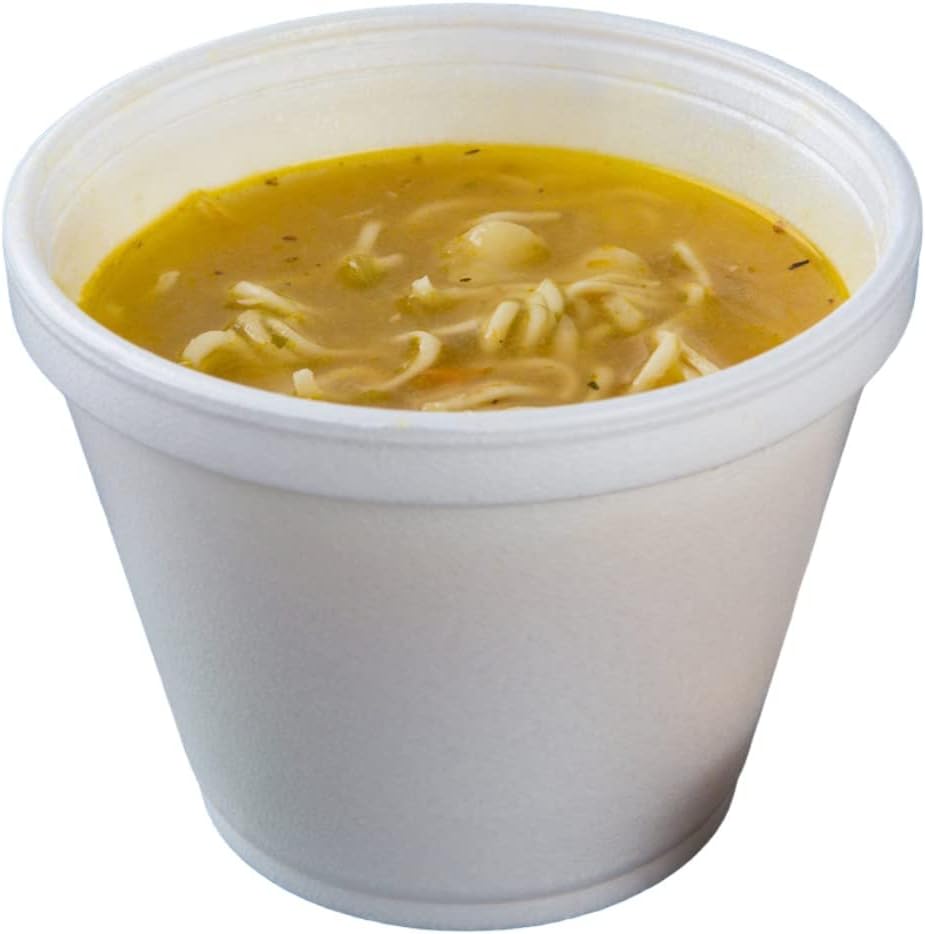 AMZ Empire 12 50/Case, Cups/Set 50 (12 oz) Ounce Customizable Deli Foam Container With Vented Lid For Hot And Cold