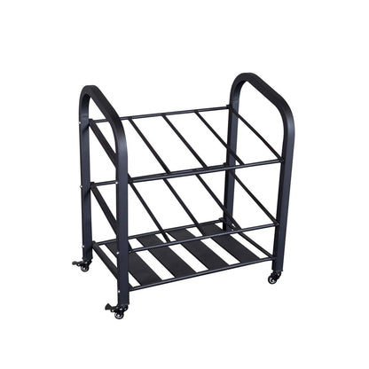 Body-Solid (GYR500 Foam Roller Storage Organizer and Yoga Mat Rack Holder with Lockable Wheels, Commercial and Home Gym Accessories Can Hold 12 Fitness Rollers and Mats