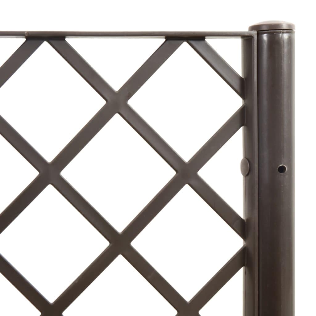 Foknhdi Brown 63 x 63 x 55 in Outdoor Garden Planter with Trellis, Modular Polypropylene Raised Bed for Climbing Plants, UV Stable Flower Box for Patio Balcony Terrace