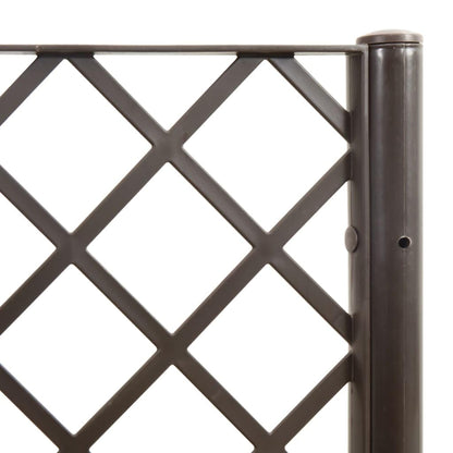 Foknhdi Brown 63 x 63 x 55 in Outdoor Garden Planter with Trellis, Modular Polypropylene Raised Bed for Climbing Plants, UV Stable Flower Box for Patio Balcony Terrace