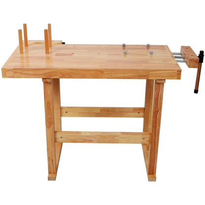 Heavy Duty Woodworking Bench with Adjustable Handle, 40 Inch Workbench with Storage for Garage Workshop, 330 Lbs Capacity